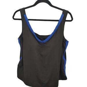 Inches Off Swimsuit Tankini Top 22W Black Blue